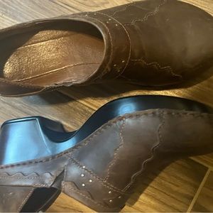 Dansko brown leather clog shoes